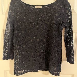 Loft blue lace top size medium
